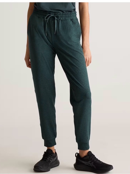 Quit Pants - Quince, dark green mid rise, flowknit joggers size medium